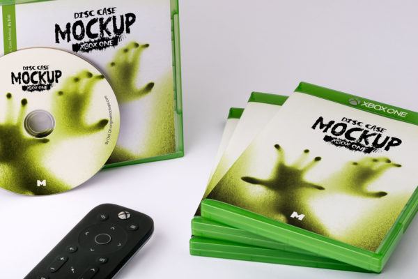 Xbox One游戏光盘封面＆包装设计效果图样机 Xbox One Disc Case Mockup