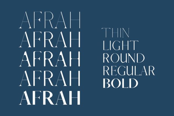 创意设计必备英文衬线字体家族 Afrah Serif Font Family Pack