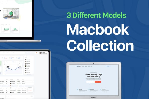 Apple MacBook笔记本电脑Web设计效果图样机 Apple Macbook Mockup Collection