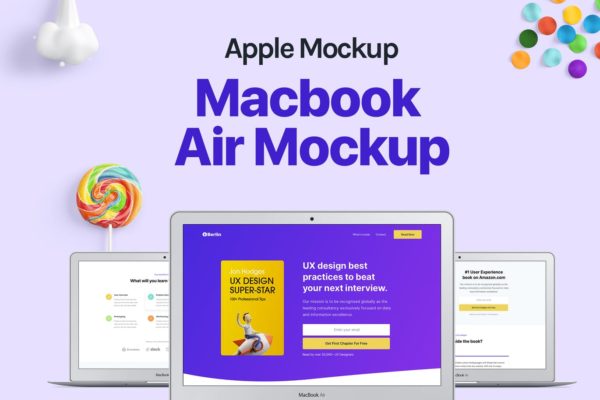 MacBook Air超极本电脑屏幕预览样机模板 Macbook Air Mockup
