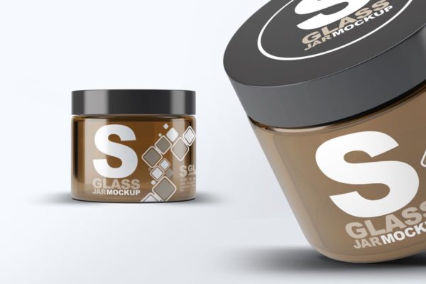 化妆品护肤品玻璃罐样机 Cosmetics Glass Jar Mock-Up