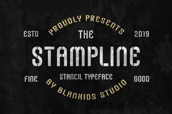 Logo设计/包装排版设计英文无衬线字体 Stampline &#8211; Stencil Typeface