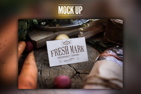 市场新鲜蔬菜食品样机 Market fresh Mock Up