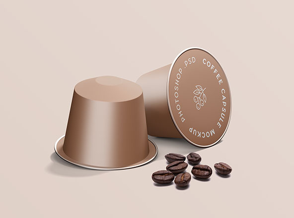 浓缩咖啡胶囊外观设计效果图样机 Espresso Coffee Capsule Mockup