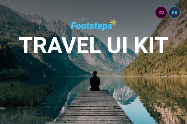 旅游门户网站UI设计套件 Footsteps UI Kit