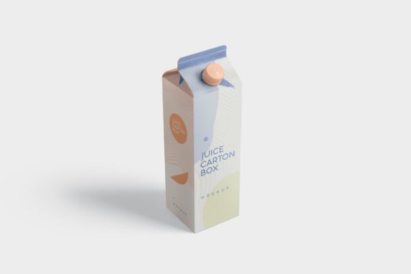 1L装果汁/牛奶包装盒设计效果图样机 Juice &#8211; Milk Mockup &#8211; 1L Carton Box &#8211; Large Size