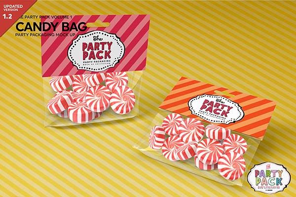 高品质的糖果包装袋展示样机 Candy Bag Packaging Mockup [psd]