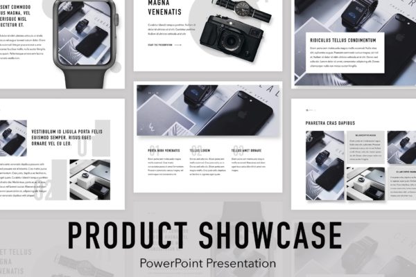 产品设计展示/产品推广适用的PPT幻灯片模板 Product Showcase PowerPoint Template
