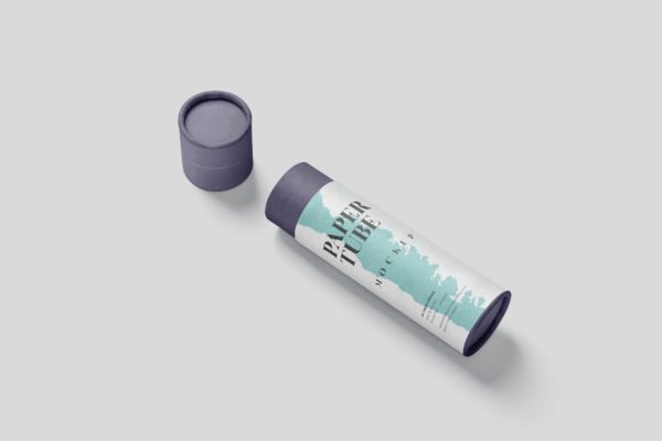 长纸管包装外观设计16设计网精选模板 Paper Tube Mockup Set &#8211; Slim Medium Size