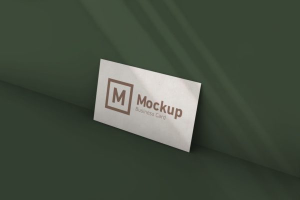 企业名片设计阴影效果样机模板 Business Card Mockup With Shadow
