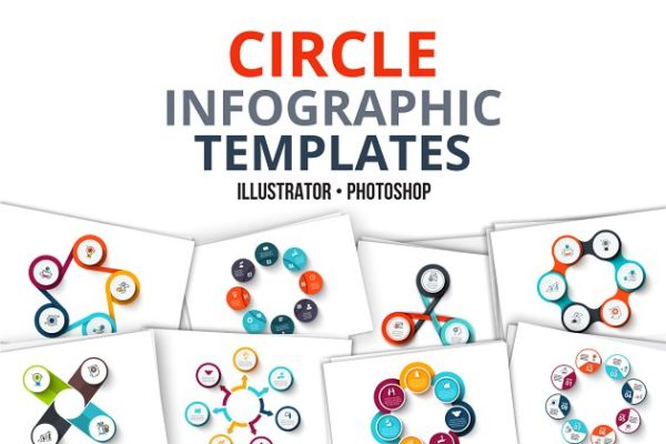 圆形信息图表图形模板幻灯片模板素材 Circle infographic templates