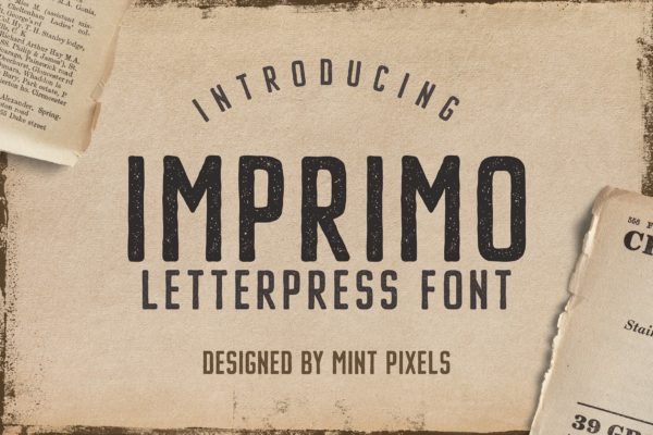 凸版印刷复古风格无衬线英文字体 Imprimo Letterpress Font