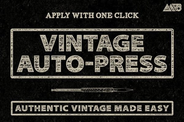 复古怀旧自动印刷效果图层样式 Vintage Auto-Press