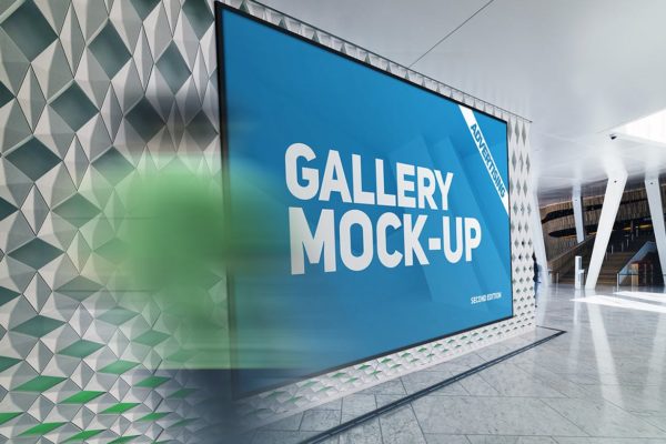 展厅画廊巨幅海报设计图样机16图库精选模板v3 Gallery Poster Mockup v.3