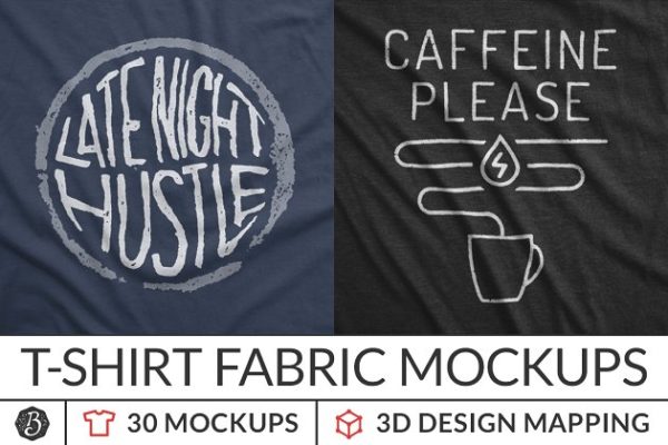 织物T恤样机模板 Instant T-Shirt Fabric Mockups
