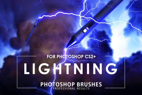 50款雷电闪电光线PS笔刷 50 Lightning Photoshop Brushes