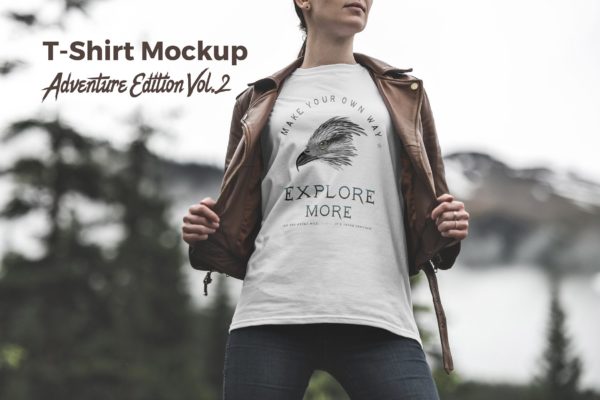 户外场景男士T恤设计效果图样机模板v2 T-Shirt Mockup Adventure  Edition Vol. 2