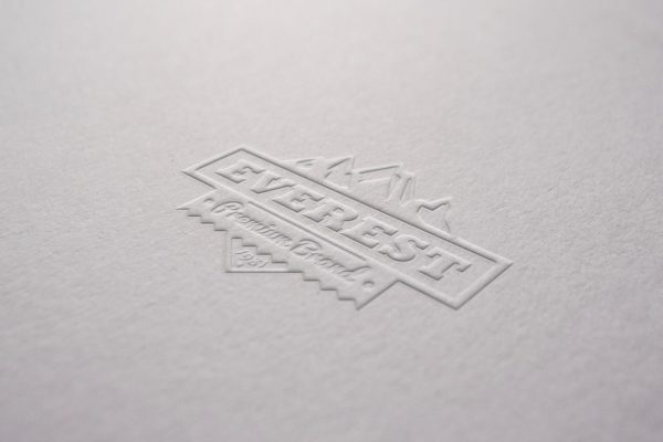 Logo品牌商标凸印效果图样机模板 Embossed Paper Mockup
