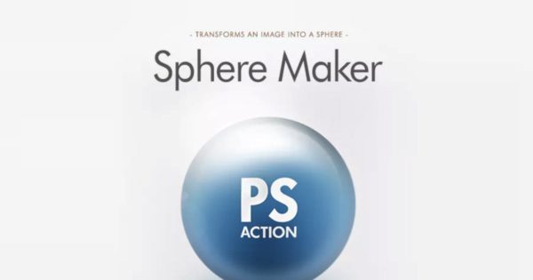 照片一键生成逼真3D立体球体PS动作 Sphere Maker Photoshop Action