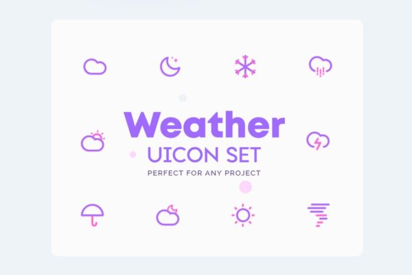 天气预报APP应用UI图标素材 UICON Weather Icons