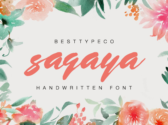 英文手工书法字体下载 Sagaya Font