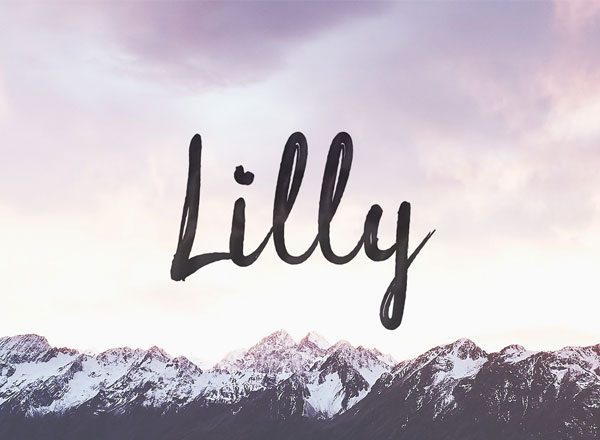 免费手绘草书英文字体 Lilly: Free Brush Script Font