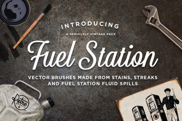 燃料汽油污垢AI笔刷 Fuel Station | Vector Grime Brushes