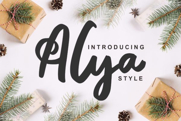 笔刷书法风格英文手写字体 Alya | Brush Style Font