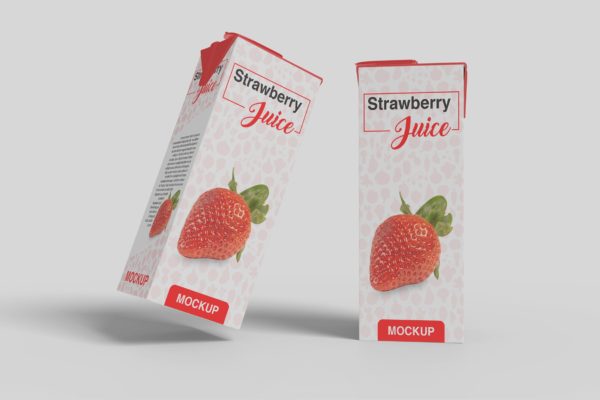 果汁盒包装外观设计16设计网精选模板 Juice Box Mockup