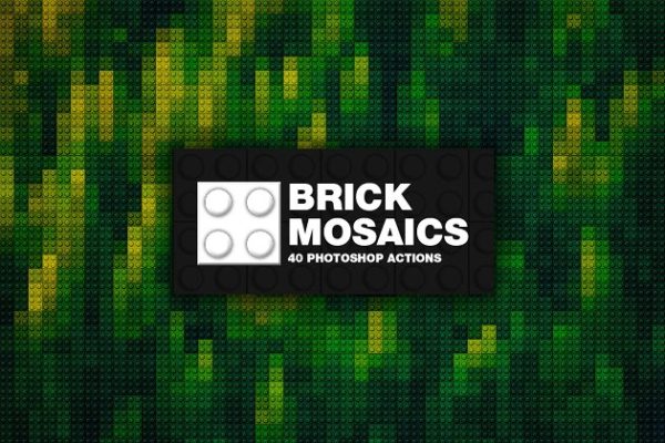 40款马赛克效果PS动作 40 Brick Mosaics Actions