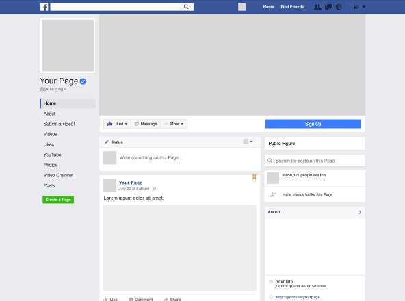 Facebook页面设计效果图样机模板 Facebook Page Mockup Template