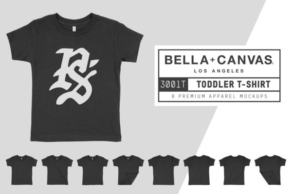 儿童休闲运动款T恤服装样机 Bella Canvas 3001T Toddler T-Shirt