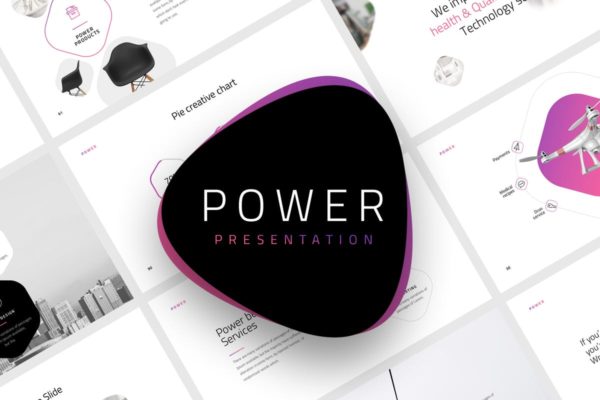 创意产品设计公司/新品发布PPT幻灯片设计模板 Power &#8211; Powerpoint Template