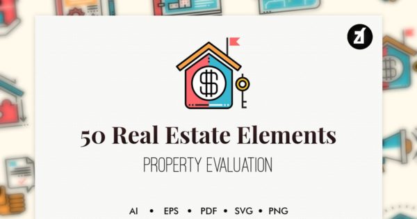 50枚房地产销售租赁主题图标素材 50 Real estate elements