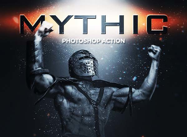 炫酷添加粒子光斑效果电影海报PS动作 Mythic Photoshop Action