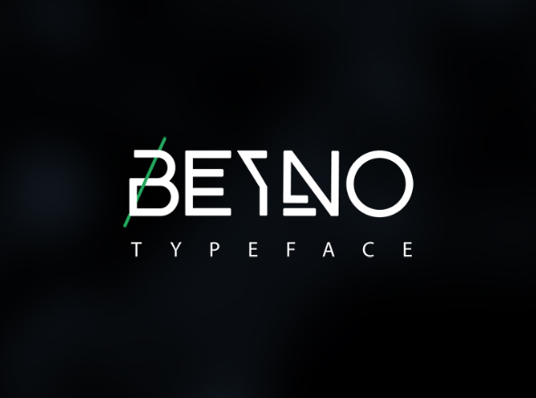不规则创意设计英文无衬线字体 Beyno Uppercase Free Typeface
