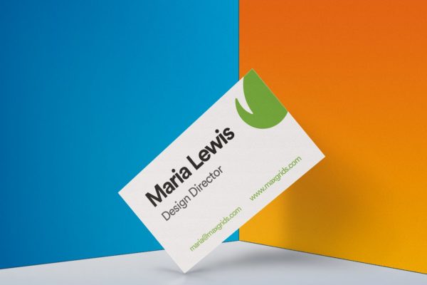 企业名片设计侧立效果图样机模板v2 Business Card Mockup 02