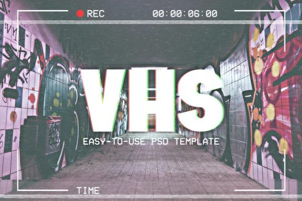 家用录像照片效果处理动作 VHS Template