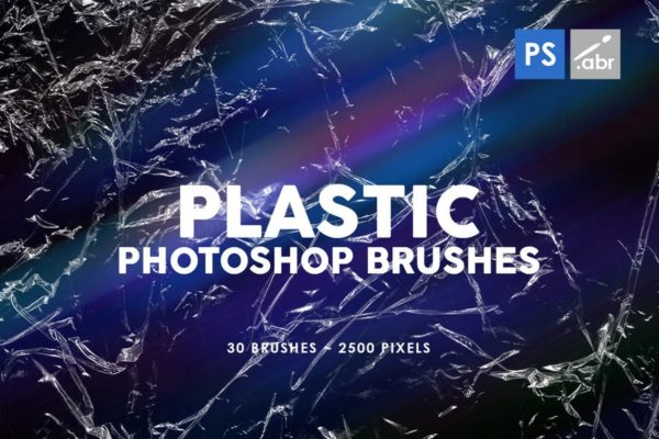 仿真塑料塑胶皱褶效果纹理PS笔刷素材 Plastic Photoshop Stamp Brushes | 01