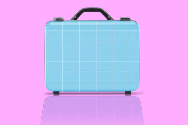 商务旅行手提箱/行李箱外观设计样机模板 Business suitcase Mockup