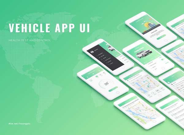 车辆跟踪和状况管理软件 UI 套件 Vehicle App UI concept