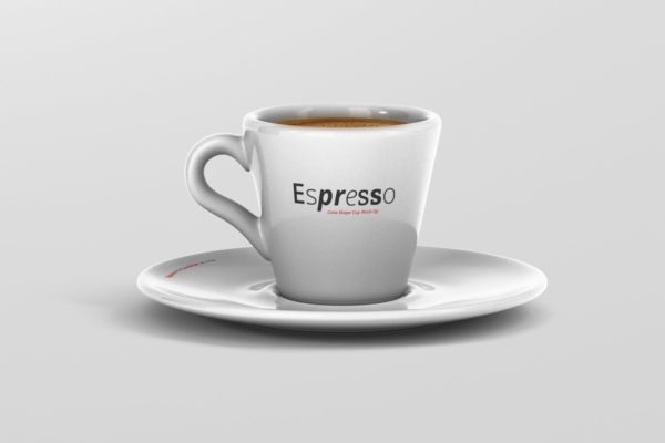 逼真咖啡杯马克杯样机模板 Espresso Cup Mockup &#8211; Cone Shape