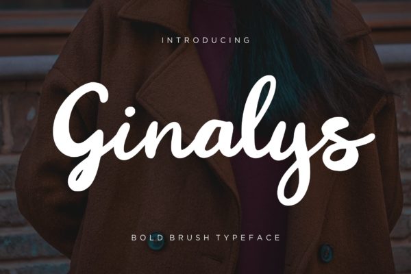 英文画笔粗笔画书法字体 Ginalys Bold Brush