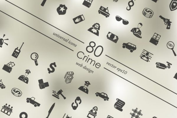 又一组80个犯罪图标  80 Crime Icons