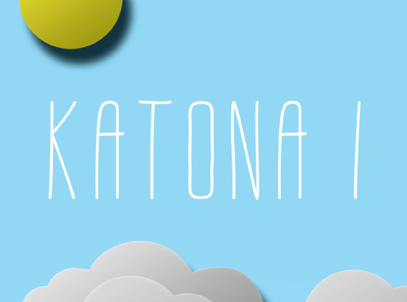 童趣英文手写细线字体 Katona I Free Font