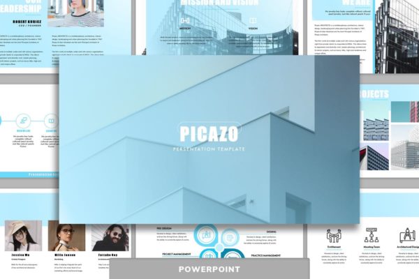 建筑设计策划投标PPT幻灯片模板 Picazo &#8211; Architecture Powerpoint Template