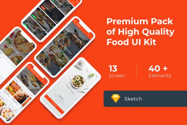 美食烹饪厨房食谱主题APP应用UI设计套件[SKETCH] Food Cooking Recipes UI KIT for Sketch