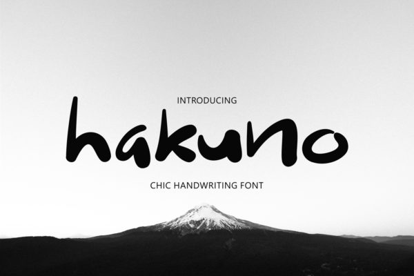 别致手写风格英文无衬线书法字体16图库精选 Hakuno &#8211; Chic Handwriting Font