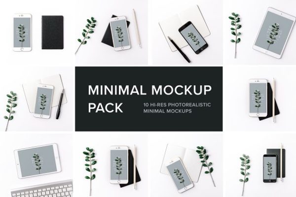 iPad &amp; iPhone 真实场景样机模板 Minimal Mockup Pack Photorealistic