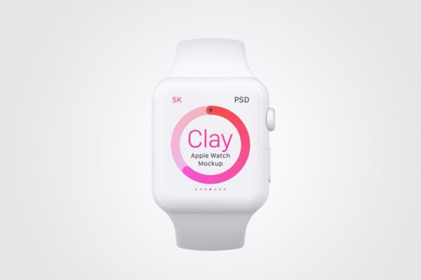 Apple Watch手表屏幕界面设计效果图样机04 Clay Apple Watch Mockup 04